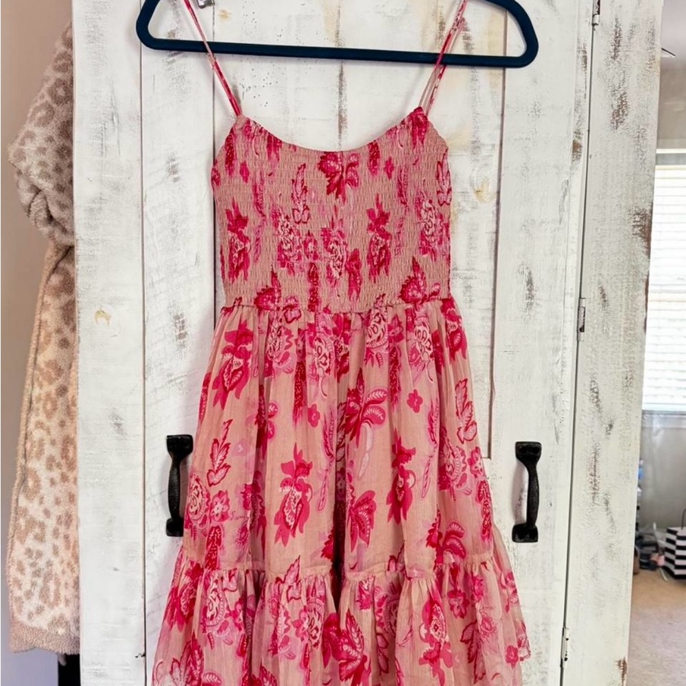 Hello Molly Pink Ruffled Tiered Sundress